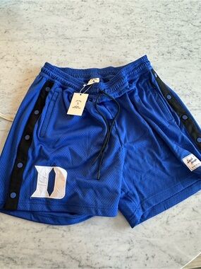 Duke university Men's Royal Blue Athletic Mesh Shorts with Snap Side Panels